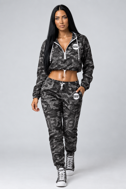 BBP "GREY CAMO" Women’s high top canvas shoes